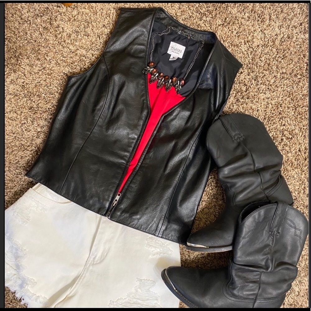 Excellent Condition Black Leather Vest. - Picture 2 of 5